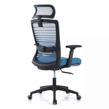 sedia da ufficio blu tesla rete transpirante braccioli regolabili 3d supporto lombare poggiatesta 7