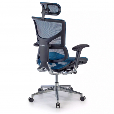sedia ergonomica blu next2 con poggiatesta rete transpirante braccioli regolabili 4d supporto lombare poggiatesta 8