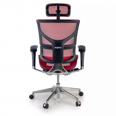 sedia ergonomica rosso next2 con poggiatesta rete transpirante braccioli regolabili 4d supporto lombare poggiatesta 8