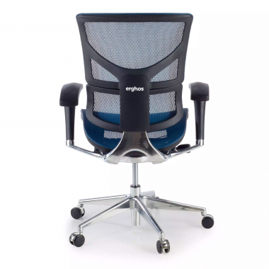 sedia ergonomica blu next2 senza poggiatesta rete transpirante braccioli regolabili 4d doppio supporto lombare 6