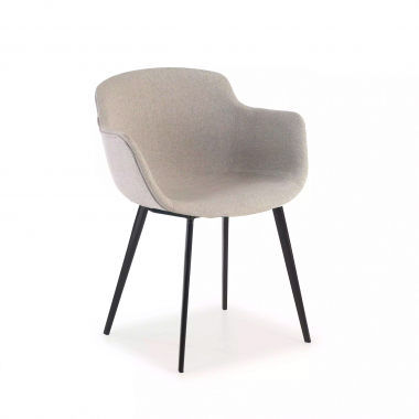 sedia da conferenza nero grigio 4 gambe tessuto braccioli imbottiti 1