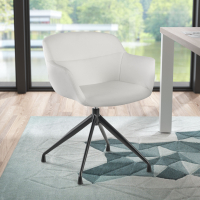 Sedia Riunione Ores, base piramidale, ottime finiture, ecopelle