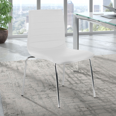 sedia da conferenza bianco 4 gambe ecopelle senza braccioli 2
