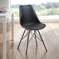 Sedia scandinava Norway, design, gambe in metallo