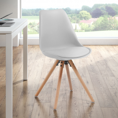 sedia scandinava bianco sedia gambe in legno di plastica senza braccioli 2