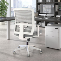 Sedia da ufficio ergonomica Akira white, meccanismo syncro