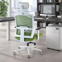 Sedia Ufficio Ergonomica Akira white con poggiatesta