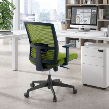 sedia ergonomica verde struttura nera rete transpirante braccioli regolabili 1d supporto lombare 2