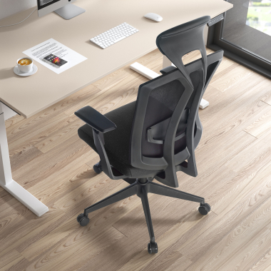 sedia ergonomica nero ridley rete transpirante braccioli regolabili 3d supporto lombare poggiatesta 2