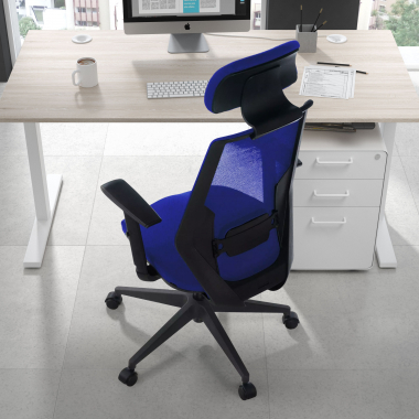 sedia da ufficio blu belinda rete transpirante braccioli regolabili 1d supporto lombare poggiatesta 2