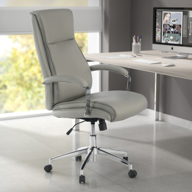 poltrona da ufficio grigio counter ecopelle braccioli imbottiti 2