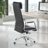Poltrona ufficio design Tower, poggiatesta, similpelle