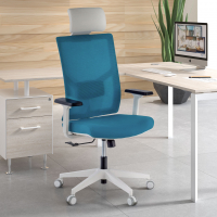 Sedia Scrivania Ergonomica Verdi white, braccioli regolabili, con poggiatesta