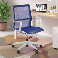 Sedia ufficio Design Fox white, Schienale Basculante, in Rete