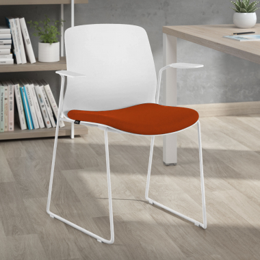 sedia da conferenza bianco rosso sedia con braccioli tessuto braccioli fissi 2