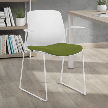 sedia da conferenza bianco verde sedia con braccioli tessuto braccioli fissi 2