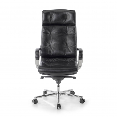 sedia da ufficio nero windsor vera pelle braccioli imbottiti 3
