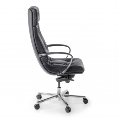 sedia da ufficio nero windsor vera pelle braccioli imbottiti 4