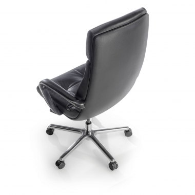 sedia da ufficio nero windsor vera pelle braccioli imbottiti 9