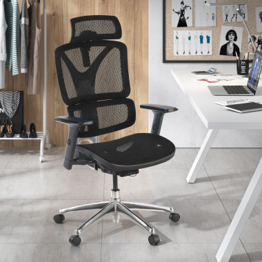 sedia ergonomica nero focus rete transpirante braccioli regolabili 3d supporto lombare 2