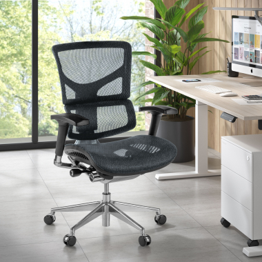 sedia ergonomica nero next2 senza poggiatesta rete transpirante braccioli regolabili 4d doppio supporto lombare 2