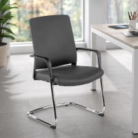 Sedia Ospiti Ufficio Bali, schienale ergonomico similpelle