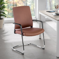 Sedia Ospiti Ufficio Bali, schienale ergonomico similpelle