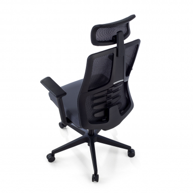 sedia ergonomica grigio quick rete transpirante braccioli regolabili 3d supporto lombare poggiatesta 7