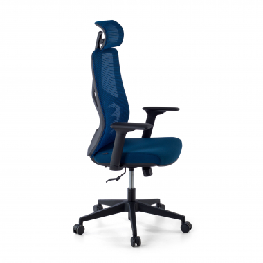 sedia ergonomica blu quick rete transpirante braccioli regolabili 3d supporto lombare poggiatesta 4