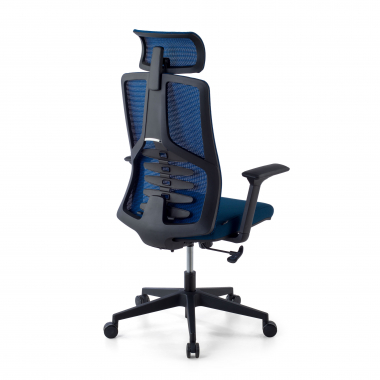 sedia ergonomica blu quick rete transpirante braccioli regolabili 3d supporto lombare poggiatesta 6
