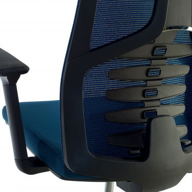sedia ergonomica blu quick rete transpirante braccioli regolabili 3d supporto lombare poggiatesta 5