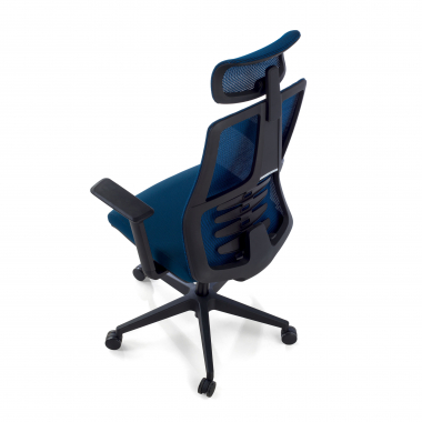 sedia ergonomica blu quick rete transpirante braccioli regolabili 3d supporto lombare poggiatesta 7