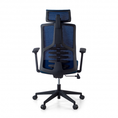 sedia ergonomica blu quick rete transpirante braccioli regolabili 3d supporto lombare poggiatesta 8