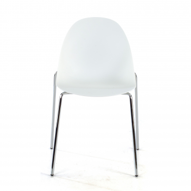 sedia da conferenza bianco 4 gambe di plastica senza braccioli 3