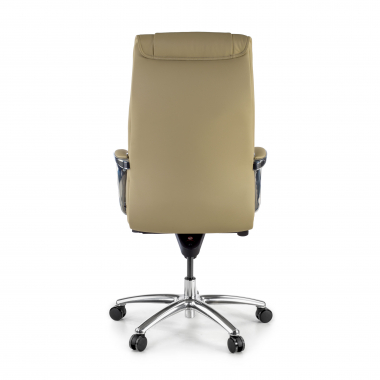 poltrona da ufficio beige schienale ato pelle naturale vera pelle braccioli imbottiti 6