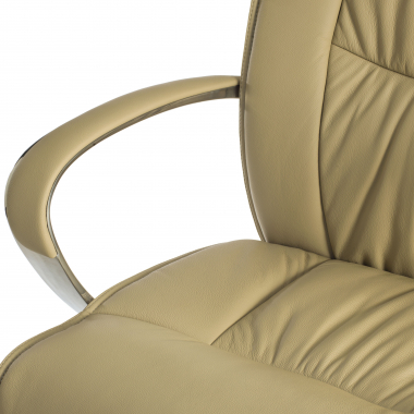 poltrona da ufficio beige schienale ato pelle naturale vera pelle braccioli imbottiti 7