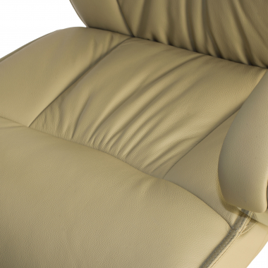 poltrona da ufficio beige schienale ato pelle naturale vera pelle braccioli imbottiti 9