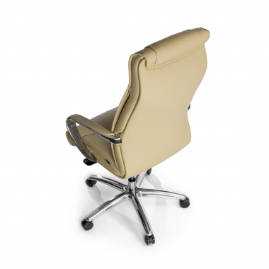 poltrona da ufficio beige schienale ato pelle naturale vera pelle braccioli imbottiti 8