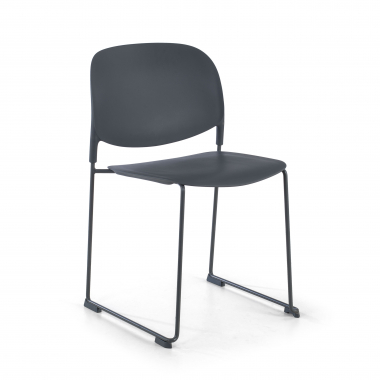 sedia da conferenza grigio senza bracci di plastica senza braccioli 1