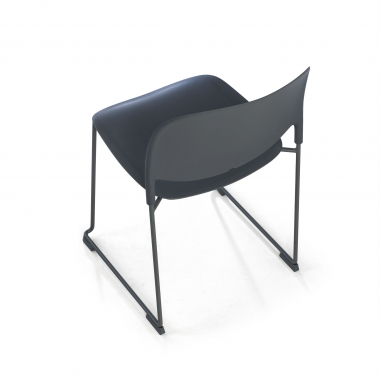 sedia da conferenza grigio senza bracci di plastica senza braccioli 6