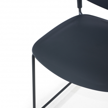 sedia da conferenza grigio senza bracci di plastica senza braccioli 5
