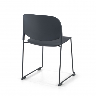 sedia da conferenza grigio senza bracci di plastica senza braccioli 8