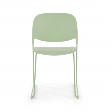 sedia da conferenza verde senza bracci di plastica senza braccioli 3