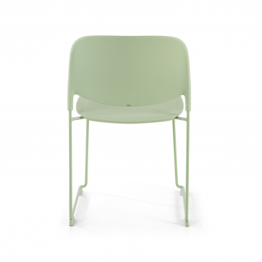 sedia da conferenza verde senza bracci di plastica senza braccioli 8