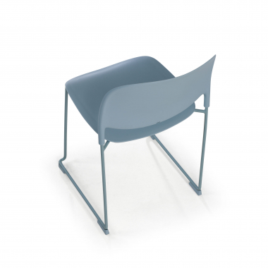 sedia da conferenza blu senza bracci di plastica senza braccioli 6