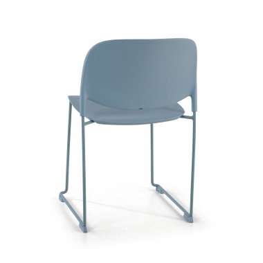 sedia da conferenza blu senza bracci di plastica senza braccioli 7