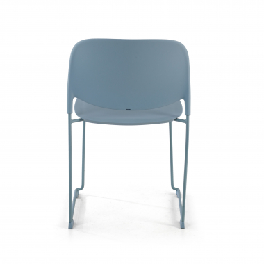 sedia da conferenza blu senza bracci di plastica senza braccioli 8