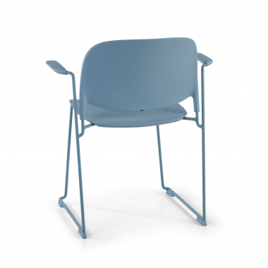 sedia da conferenza blu con bracci di plastica braccioli fissi 7