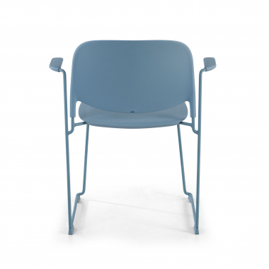 sedia da conferenza blu con bracci di plastica braccioli fissi 8