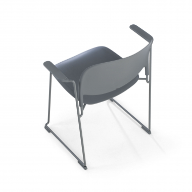 sedia da conferenza grigio con bracci di plastica braccioli fissi 6